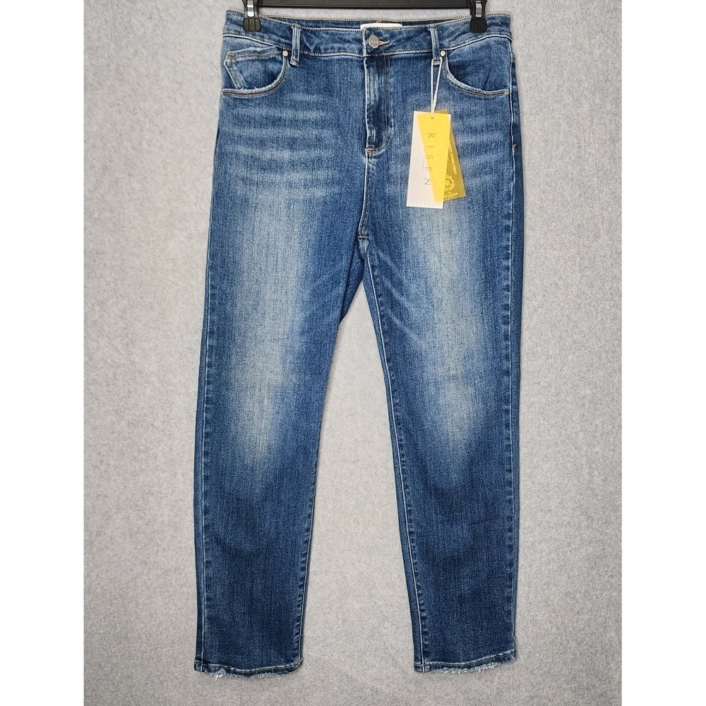 RISEN High Rise Relaxed Fit Skinny Jeans 28" Inseam Womens Size 15/32 NEW - Picture 1 of 12